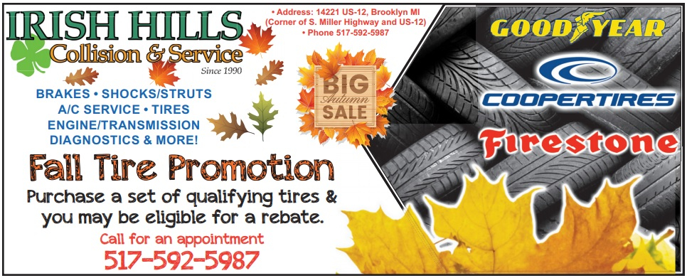 2018 Fall Tire Rebates Irish Hills Collision Service