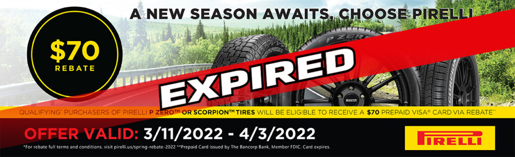 American Tire Stores GET A 70 PIRELLI SPRING MAIL IN REBATE