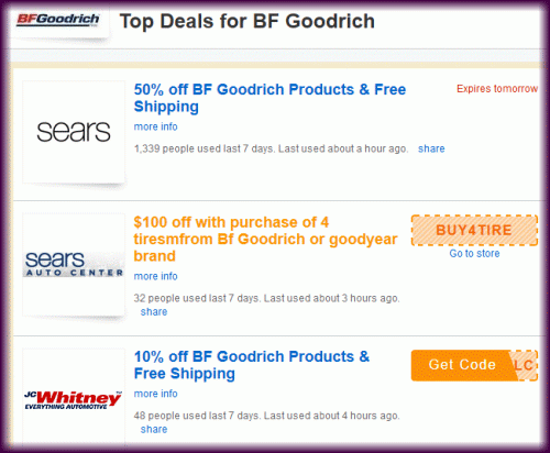 BF Goodrich Tire Coupons New Rebate For January 2018