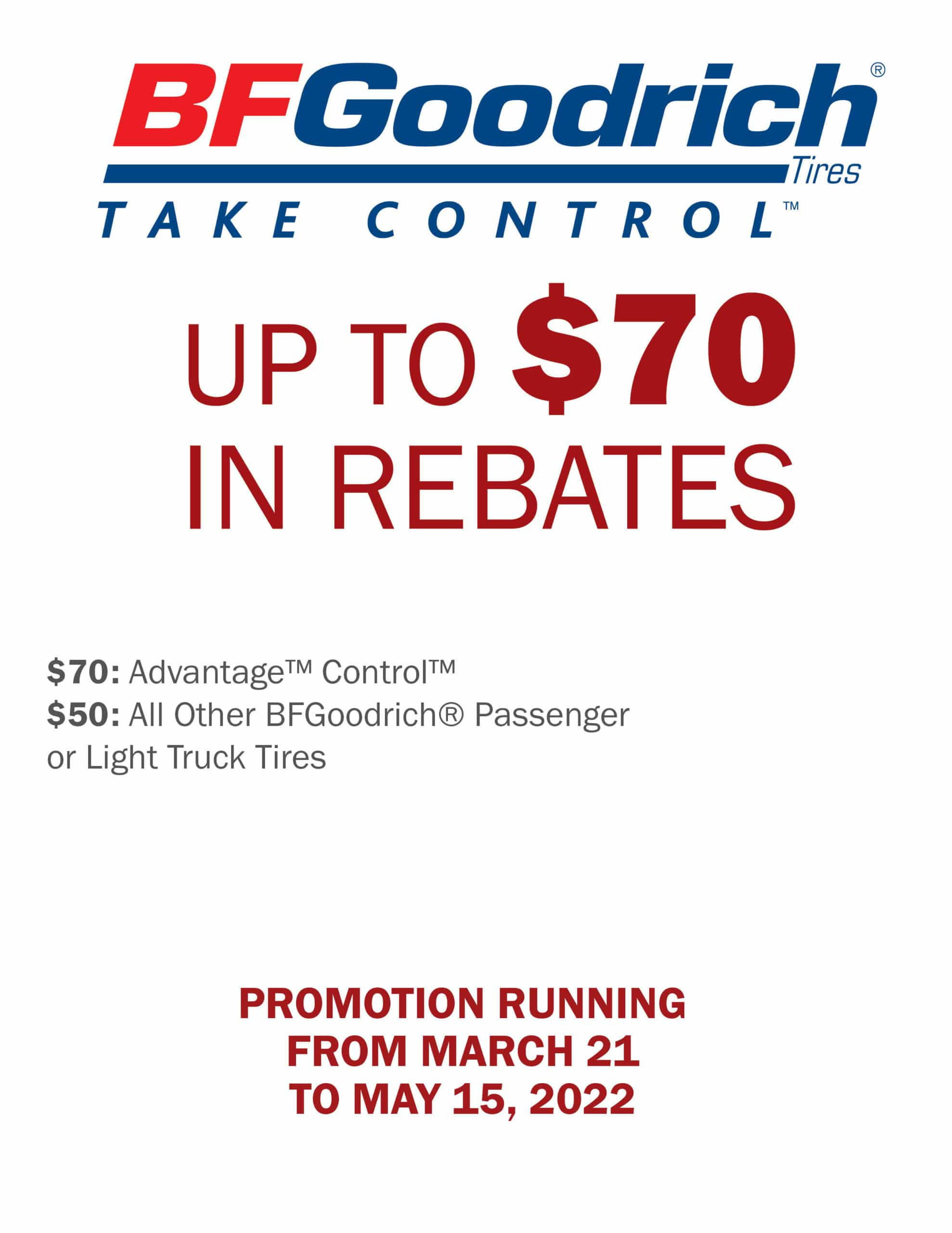 BFGoodrich Spring Rebates 2022 Tirecraft