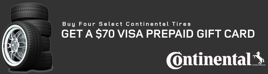 Buy 4 Select Continental Tires Get A 70 Visa Gift Card Greenville