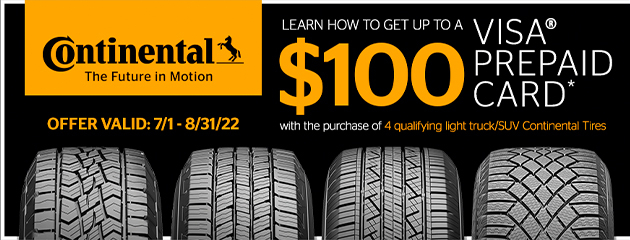 Clayton Tire Promotions Continental Summer 2022 Rebate 100