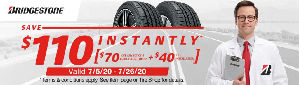 Costco Tires BRIDGESTONE Save 110 Instantly Bridgestone Costco 