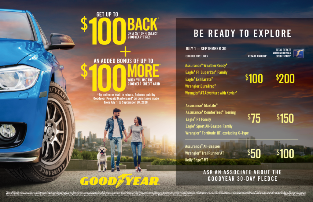 Enjoy Double Rebates With Goodyear Evans Tire Service Centers