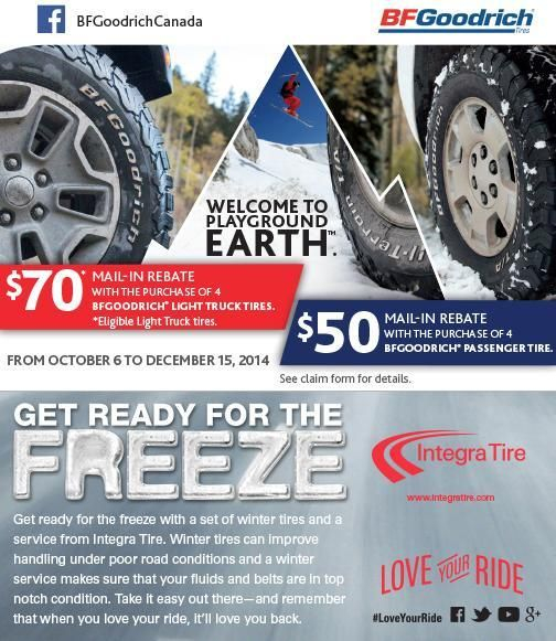 Get Your BF Goodrich Tires Winter Tire Rebates At All Integra Tire