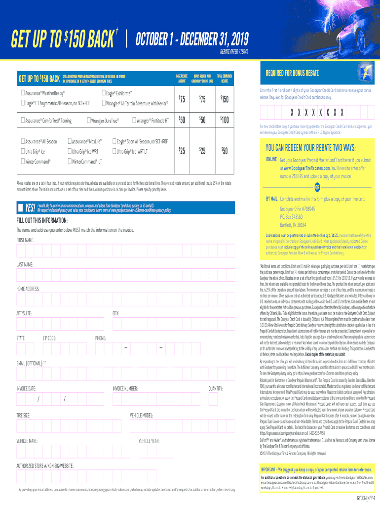 Goodyear Tire Rebate Form Pdf 2022 Tirerebate