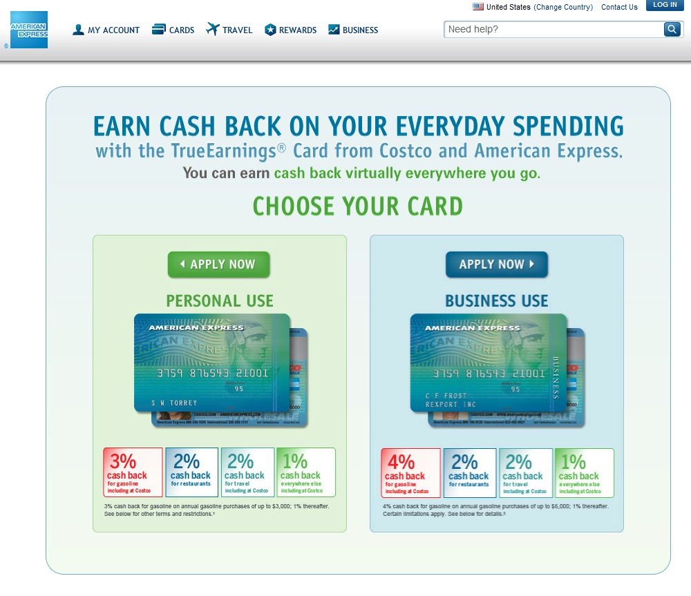 Green Espirit Costco Executive Membership American Express Credit Card