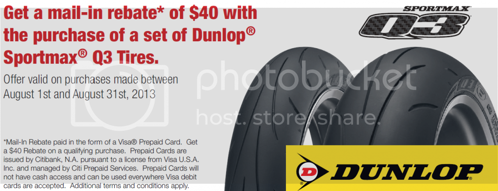 40 Mail in Rebate On The New Dunlop Q3 From STG BMW S1000RR Forums