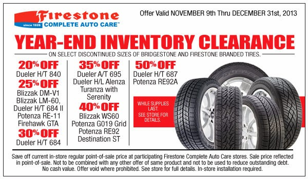 Firestone Tires Coupons Rebates And Deals For April 2018