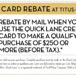 Genuine Ford Quick Lane Credit Card Special Service Rebate Offer