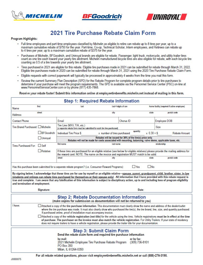 How To Make Use Of Michelin Tire Rebate Form Printable Rebate Form