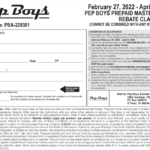 Rebate Pepboys Printable Rebate Form