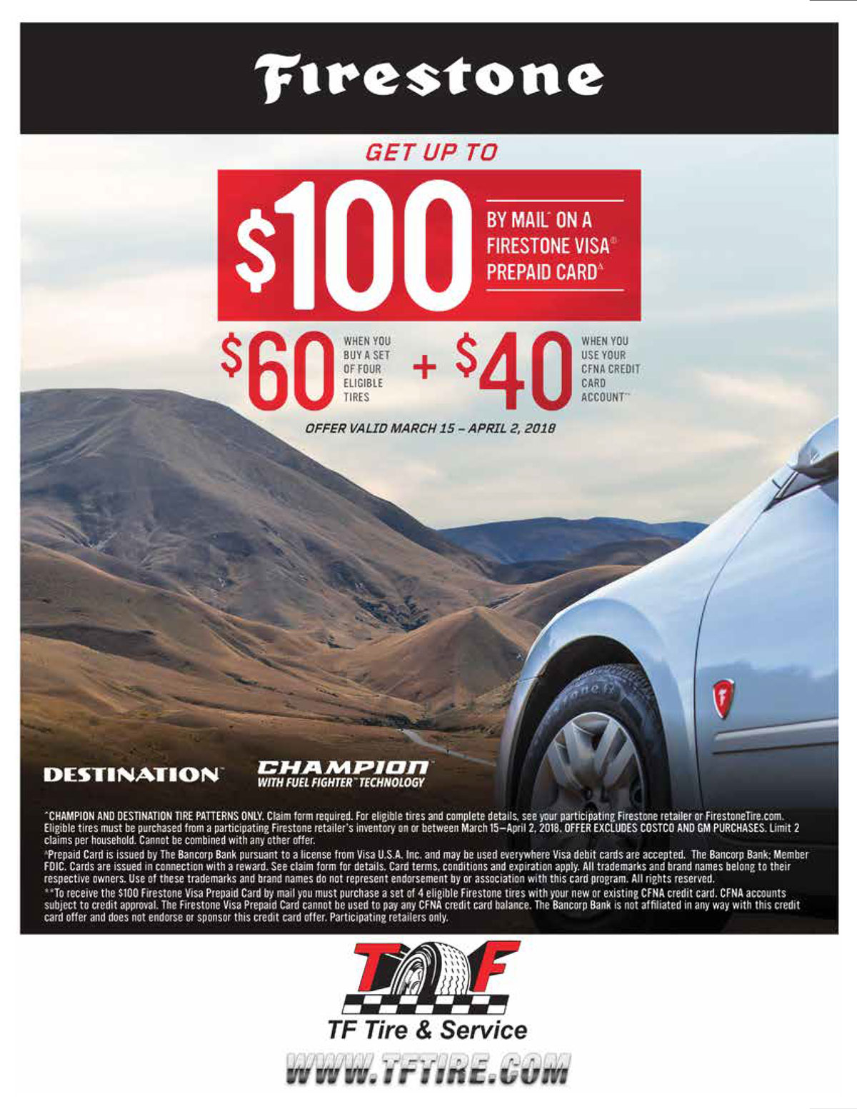 TF Tire Service Coupons Bridgestone Firestone Rebate