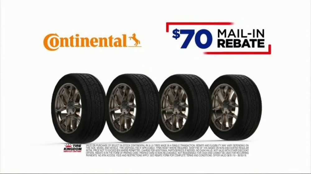 Tire Kingdom TV Commercial Buy Three Get One Free 70 Mail In Rebate 