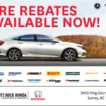 White Rock Honda Spring Tire Rebates Available Now