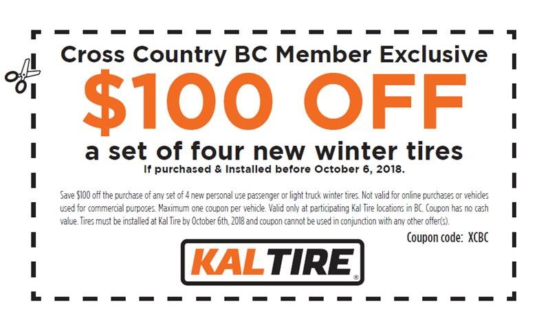  100 Discount On Winter Tires From Kal Tire Telemark Nordic Club