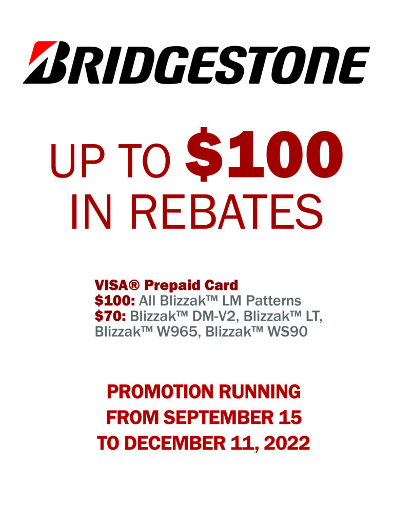 Bridgestone Fall 2022 Rebates Brockville Oil And Tires