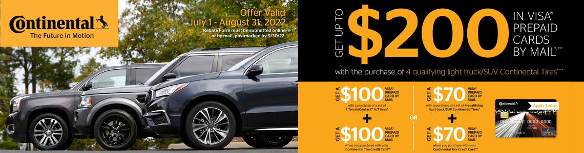 Continental Tire July August 2022 Rebate Tires easy