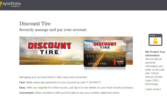 Discount Tire Credit Card Payment Options Synchrony Online Banking