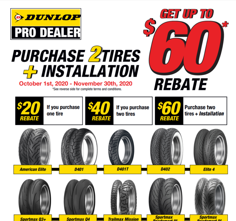 Dunlop Motorcycle Tires Rebate Printable Rebate Form