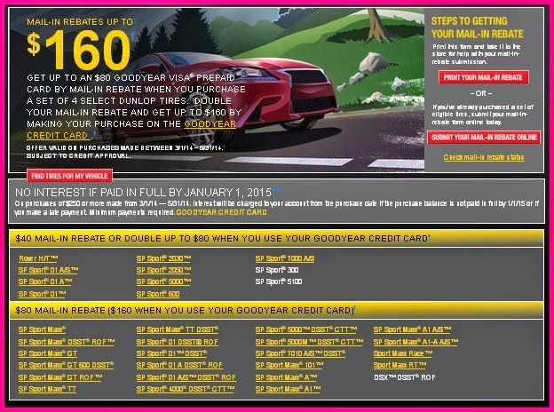 Dunlop Tire Rebates And Coupons 2018