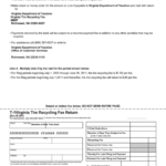 Fillable Form T 1 Virginia Tire Recycling Fee Return Printable Pdf