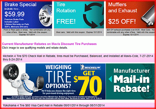 Mavis Tire Coupons And Rebates For This July 2018 Cut Your Costs On