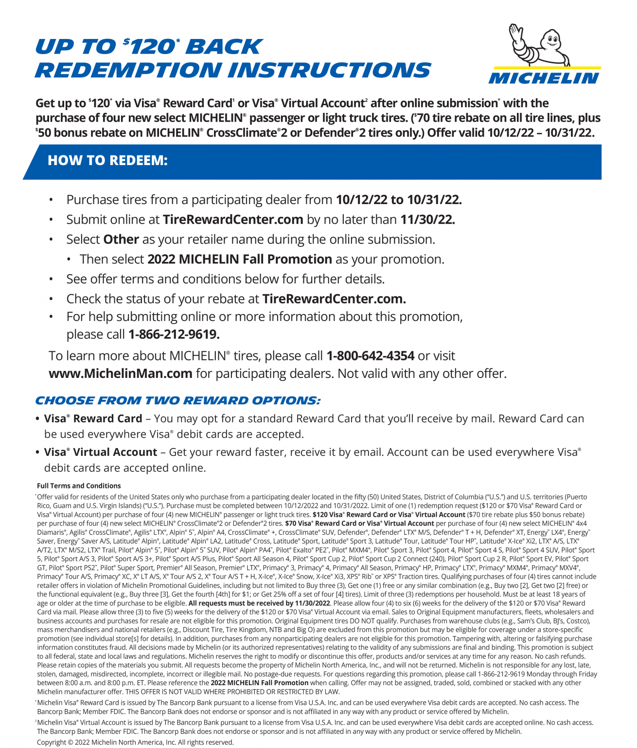 Michelin Tire Rebate Get Up To 120 Rebate 10 12 22 10 31 22