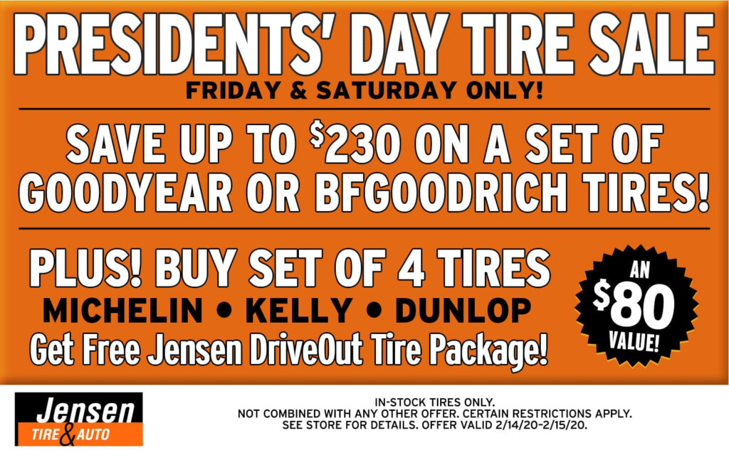 President s Day Sale Jensen Tire Auto