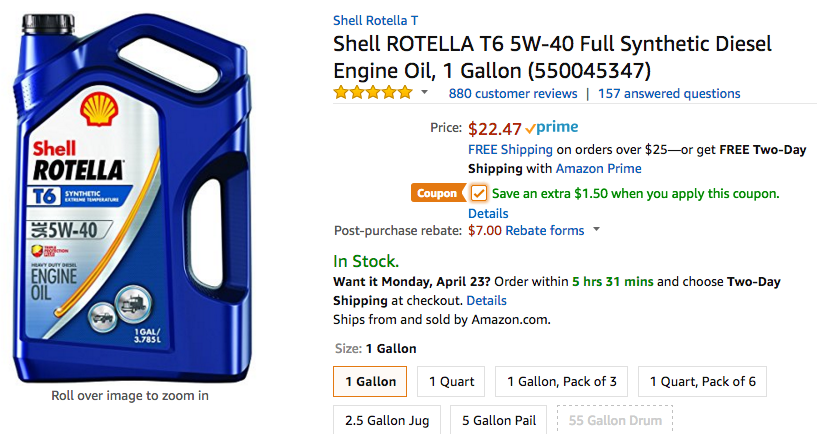 Shell Rotella T6 Users 7 Rebate When Purchasing NASIOC