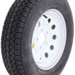 Taskmaster ST205 75D15 Bias Trailer Tire With 15 White Mod Wheel 5