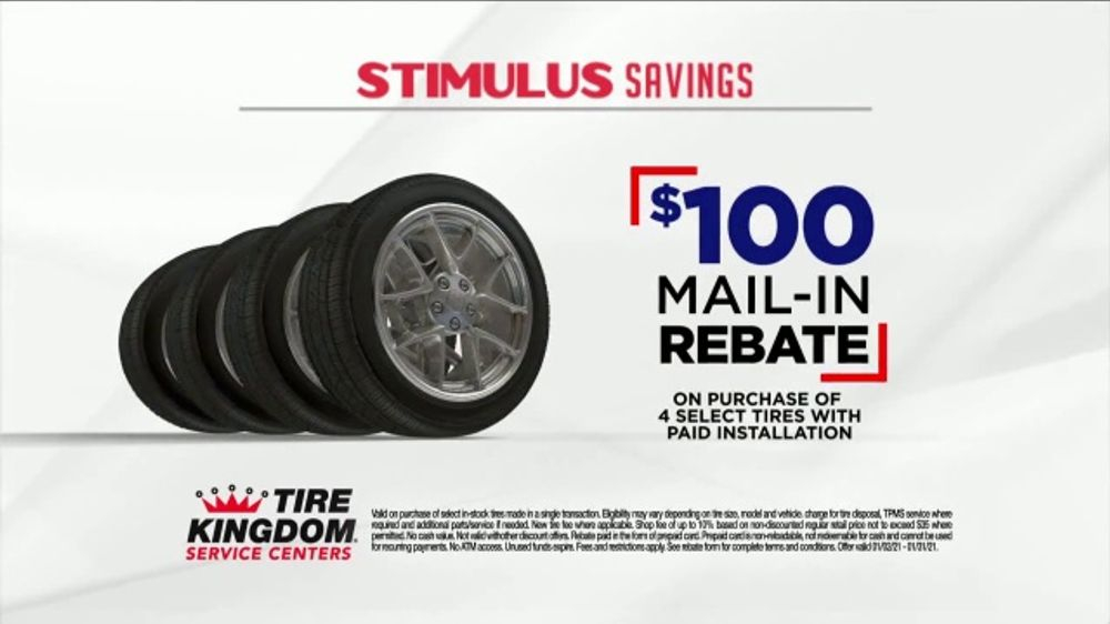 Tire Kingdom Stimulus Savings Event TV Spot Mail in Rebate 