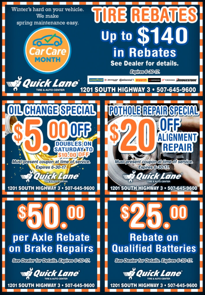 Tire Rebates Up To 140 In Rebates Quick Lane Northfield Northfield MN