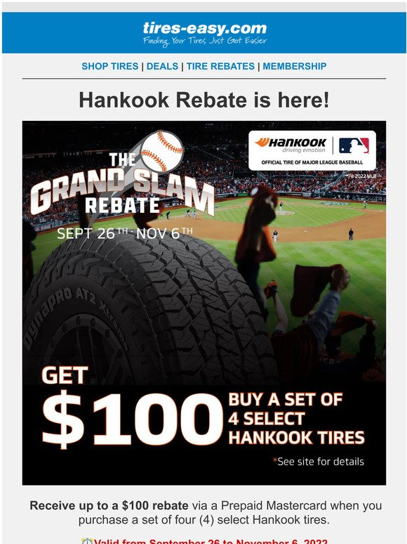 Tires easy Hankook Rebate Is Here Save Up To 100 Milled