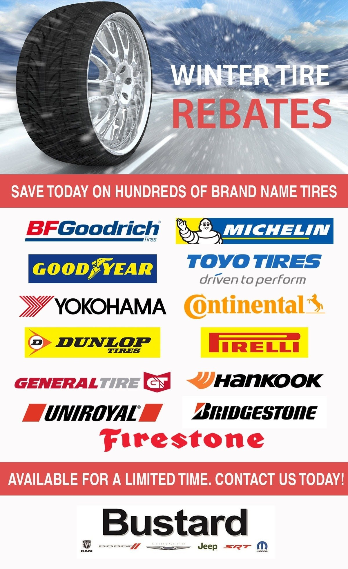 Winter Tire Rebates At Bustard Chrysler Waterloo