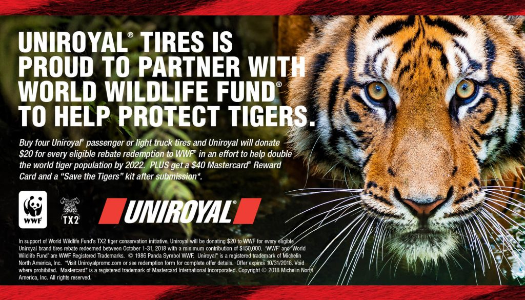 WWF And Uniroyal Protecting Tigers Tire Sales And Service In New England