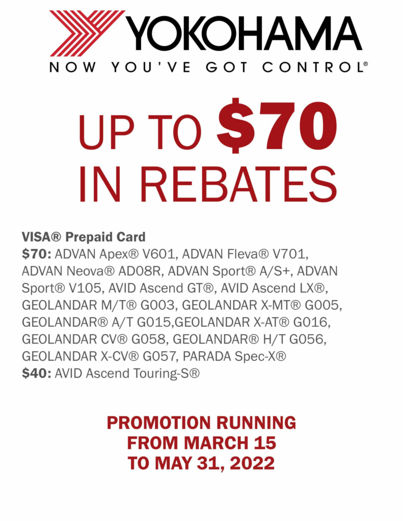 Yokohama Tire Rebate 2022 TireRebates