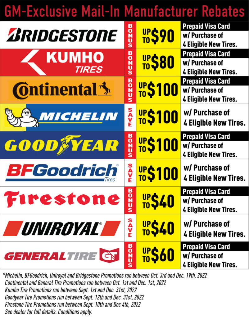 Tire Rebates Davis GMC Buick Ltd 