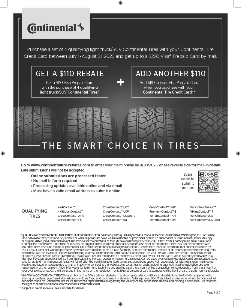 Continental Summer 2023 Rebate 220 Car X