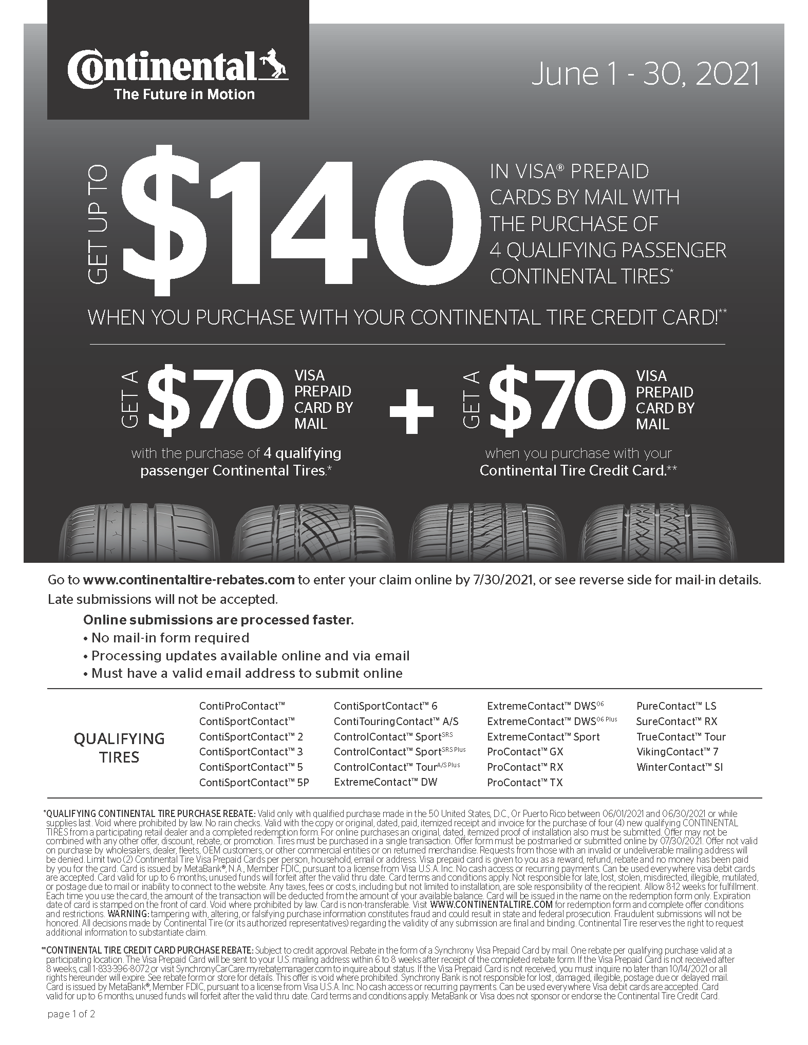 Continental Tire Rebate June 2021 Car X