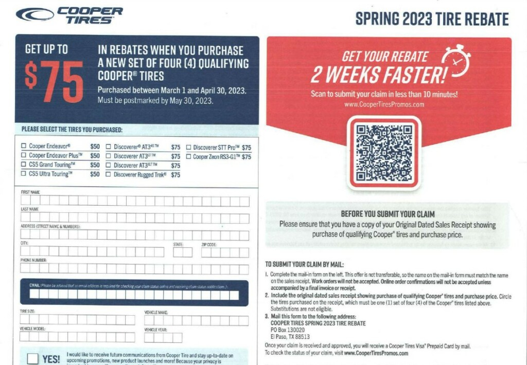 Cooper Tire Rebate 2023 Eligibility Criteria Rebate Process And