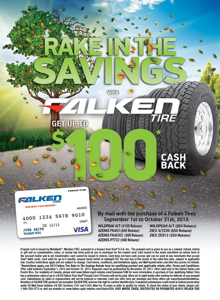 Falken Tire Fall Rebate Ad Rake In The Savings Falken Tires