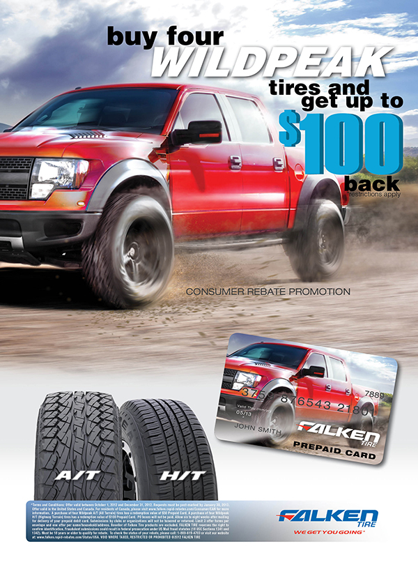 Falken to offer rebates on Wildpeak H T and A T Tire Business