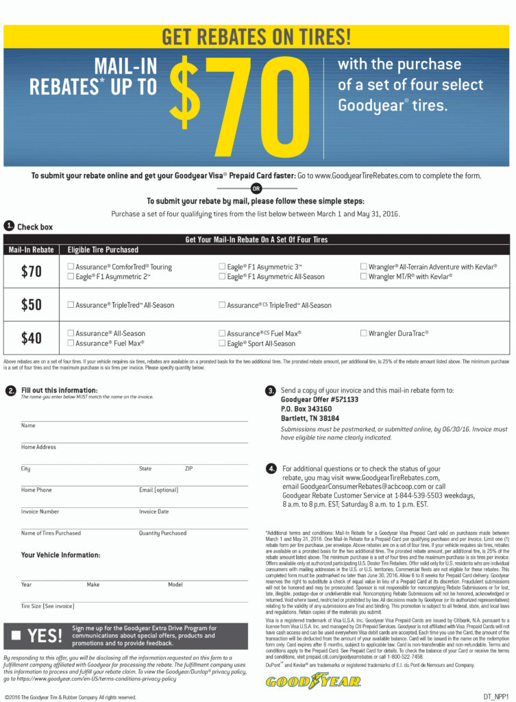 Ford Goodyear Tire Rebate Form 2023 Tirerebate