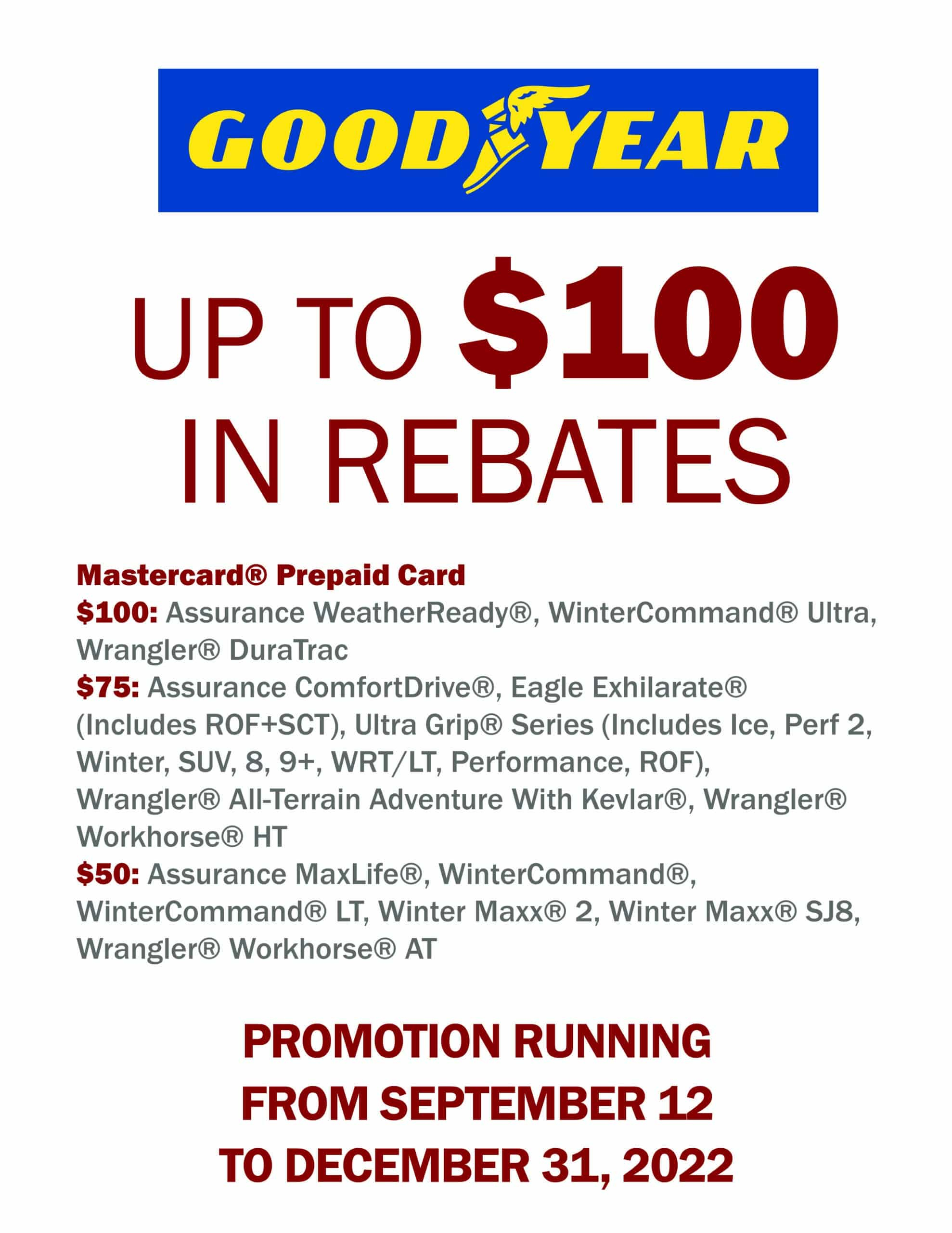 Goodyear Wrangler Duratrac Rebate 2022 GoodYearRebate