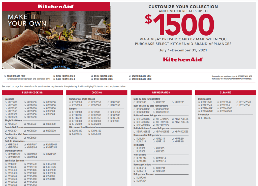 Kitchenaid Rebate Form 2022 Acceptance Rate Printable Rebate Form