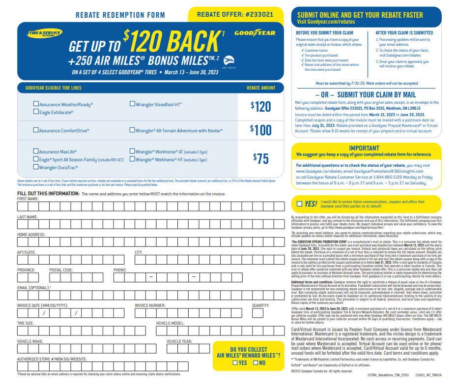 Maximize Your Savings With The Goodyear Tire Rebate Program Goodyear 