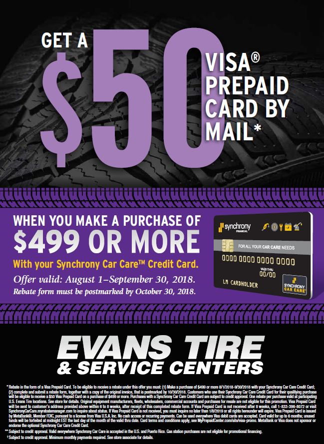 Rebates Evans Tire Service Centers