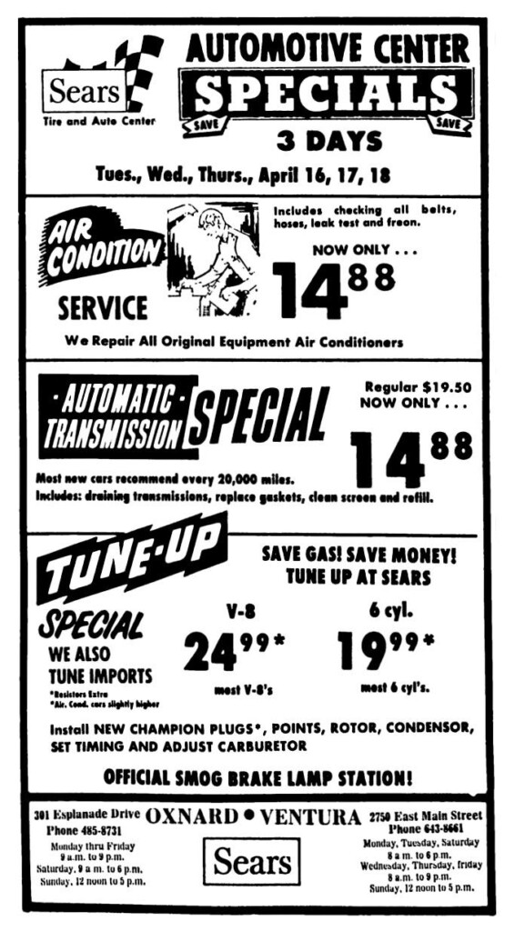 Sears Tire And Auto Center April 1974 Vintageads