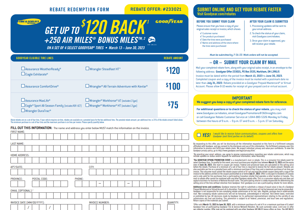 Step by Step Guide How To Get Your Goodyear Tire Rebate Master The